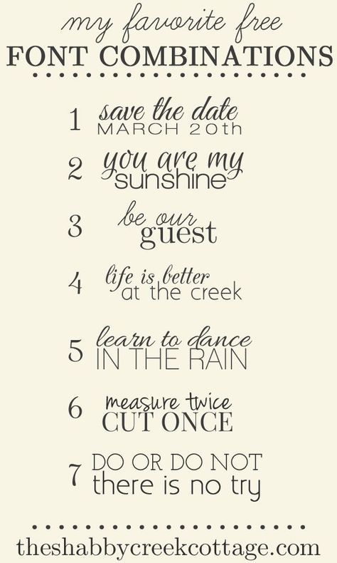 my favorite free font combinations