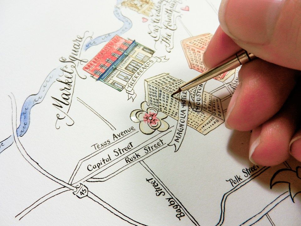 Illustrated Wedding Maps