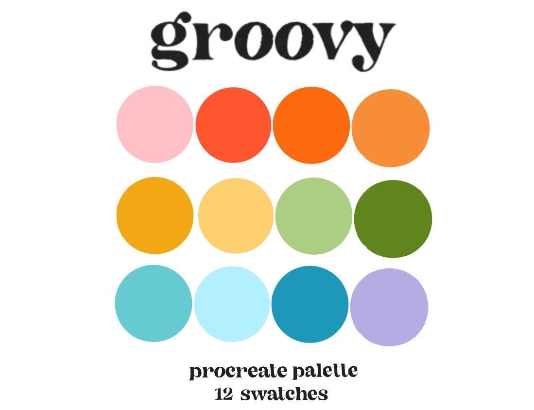 groovy procreate palette (instant/digital download)